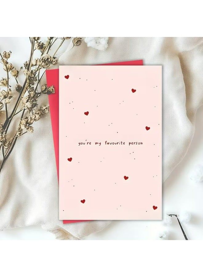 Kandid Cute Valentine's Card 1pc "Favorite Person" Anniversary (Romantic) - Image 4